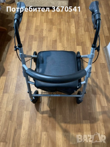 Ролатор/ проходилка с 4 колела, седалка, облегалка и торба – нов, неизползван, снимка 2 - Грижа за възрастни - 53155757