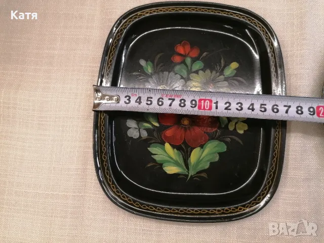 Жостовска живопис  ръчно рисувани метални подноси СССР, снимка 5 - Други - 50374170