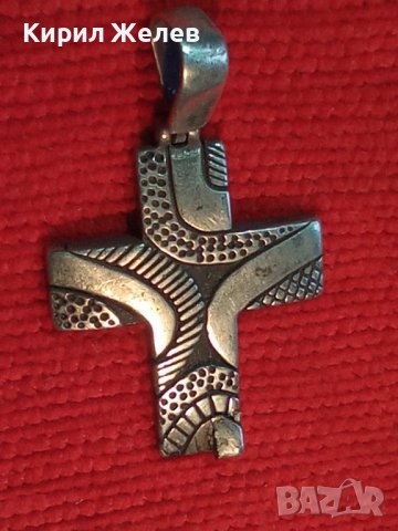 СТАР ОРНАМЕНТИРАН НАГРЪДЕН СРЕБЪРЕН КРЪСТ ОКСИДИРАНО СРЕБРО 925 с НУЖДА от ЛЕКА РЕСТАВРАЦИЯ 18723, снимка 3 - Колиета, медальони, синджири - 42866852