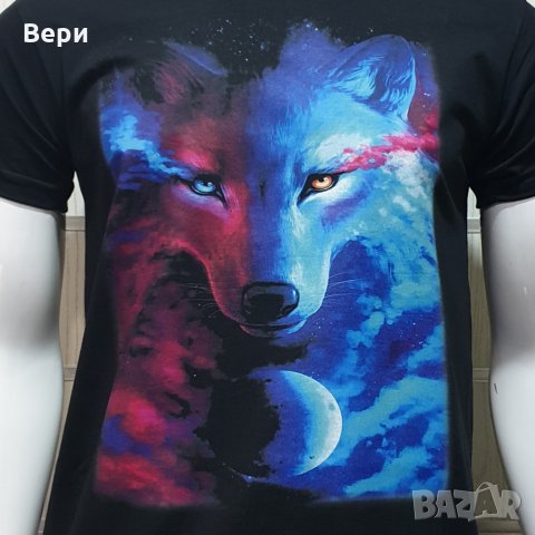 Нова мъжка тениска с дигитален печат Вълк, GALAXY WOLF, Серия вълци, снимка 16 - Тениски - 29040524