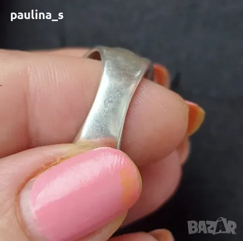 Два различни броя / Масивен сребърен пръстен с Арагонит / проба 925 Житен клас / Малък размер , снимка 16 - Пръстени - 28900451