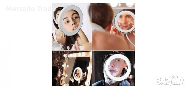Увеличително огледало с вендуза и 21 LED светлини , снимка 3 - Други - 35565950