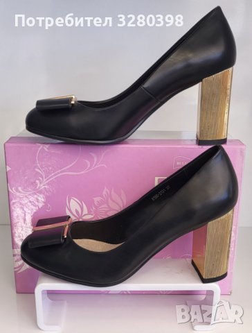 Модни дамски обувки Елиза, на висок ток, в черен цвят модел: А180-2131 black