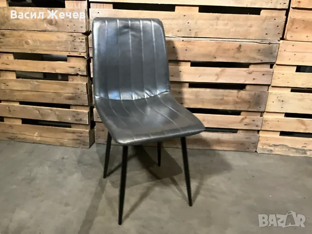 Трапезен стол, еко кожа (черен или сив цвят), снимка 6 - Столове - 48790338