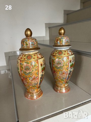 Комплект китайски вази порцелан ваза, снимка 5 - Антикварни и старинни предмети - 43178751