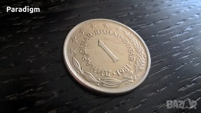 Монета - Югославия - 1 динар | 1981г., снимка 1 - Нумизматика и бонистика - 33271062