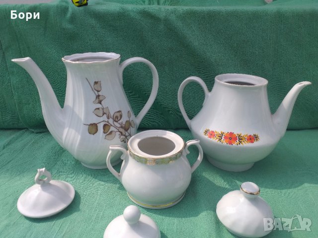 Български порцелан две кани и захарница, снимка 12 - Чинии - 32413126