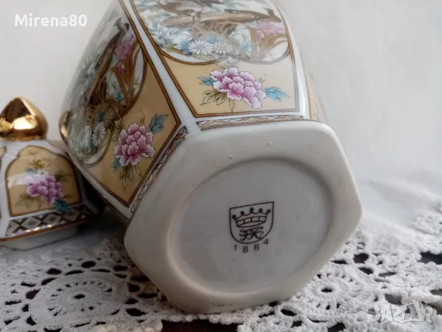 Винтидж японска ваза / урна, снимка 4 - Антикварни и старинни предмети - 47882181