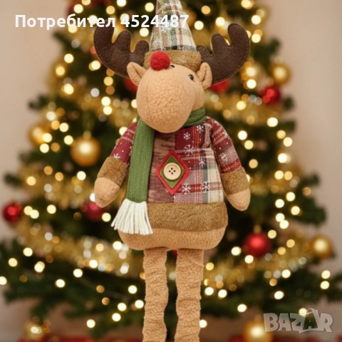 Голяма коледна играчка Елен, Снежен човек или дядо Коледа - разтягаща до 50см, снимка 3 - Декорация за дома - 52580179