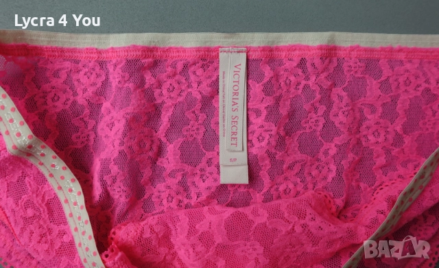 Victoria's Secret S розови дантелени бикини, снимка 3 - Бельо - 52459802