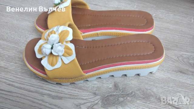 Дамски чехли с цветя, снимка 4 - Джапанки - 53488810