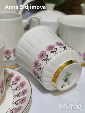 Български костен порцелан сервиз за чай , снимка 8 - Сервизи - 52161913