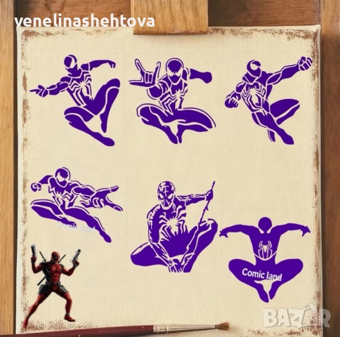 Спайдърмен Spiderman шаблон стенсил за декорация на торта скрапбукинг , снимка 3 - Други - 52735242