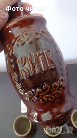 Комплект керамични бутилка и чаши - СССР, снимка 6 - Други ценни предмети - 33047784