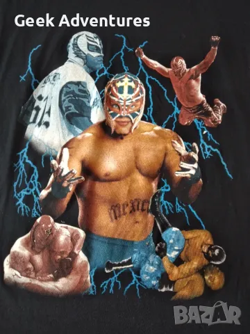 WWE Rey Mysterio Мъжка Черна Keч Тениска Размер S Къс Ръкав, снимка 1