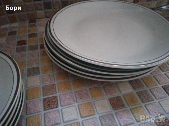 Български порцелан сребърен кант, снимка 3 - Чинии - 35629075