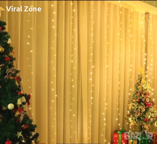 Коледни лампички с 300Led лампи 3 метра на 3 метра , снимка 9 - Декорация за дома - 52667863