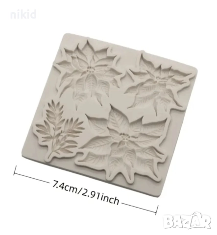 Различни Коледна звезда силиконов молд форма фондан декор украса, снимка 4 - Форми - 52298855