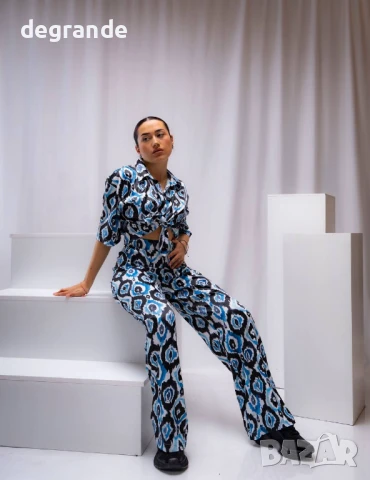 Дамски комплект от две части в синьо, снимка 3 - Комплекти - 50905956