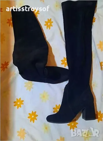 италиански чизми,естествен велур,номер 37,5, снимка 7 - Дамски ботуши - 48427651