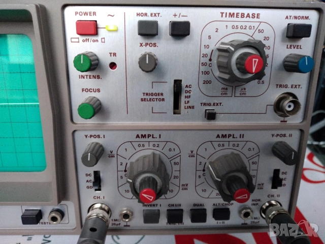 Немски, двуканален осцилоскоп HAMEG HM 203-4, снимка 5 - Друга електроника - 52276600