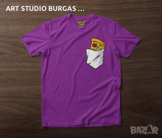 Тениска унисекс pizza pocket "MADCOLORS COLLECTION", снимка 7 - Тениски - 36389243