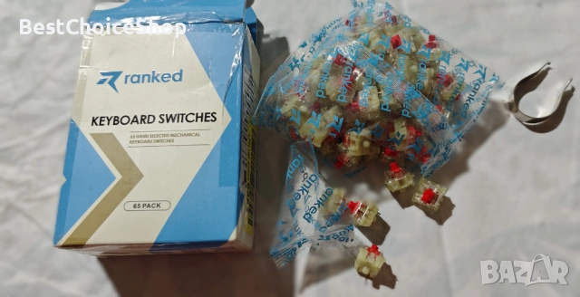 Пакет Cherry MX ключове за механични клавиатури, Превключватели MX1AL1NA Cherry RGB червени, 65 бр.
