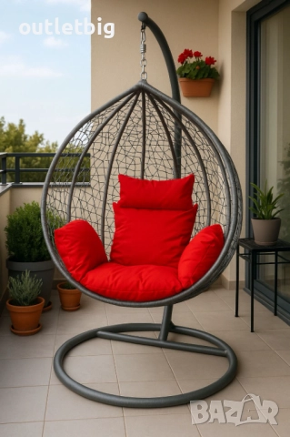 Люлка градинска висяща люлка тип гнездо,яйце–Промоция!, снимка 2 - Градински мебели, декорация  - 52232711