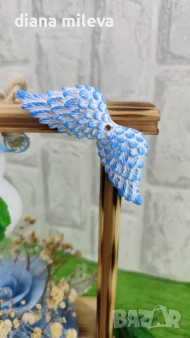 Дървена рамка с декорация в синьо!!, снимка 12 - Декорация за дома - 49093231