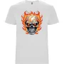 Нова детска тениска Skull On Fire - Череп в бял цвят, снимка 1