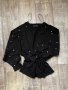 Wow 🤩 Черен  пуловер блуза  Zara овърсайз размер  с декорация перли, снимка 7