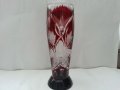 Кристална ваза цветен червен кристал, снимка 1