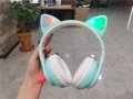 Детски Безжични Слушалки с котешки уши , LED светещи ,Различни цветове 