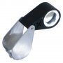 Мини увеличителна бижутерска лупа с 10 кратно оптично увеличение с LED и UV светлина, снимка 8