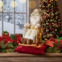 Декоративен Дядо Коледа с люлееща се шейна, снимка 4