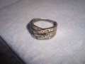 СТАР АЖУРЕН СРЕБЪРЕН СКЪПОЦЕНЕН АРТ ПРЪСТЕН СРЕБРО 925 с ФАСЕТИРАНИ ЦИРКОНИ 32514, снимка 9