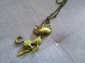 Медальон верижка котка с камъчета, снимка 3