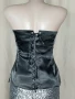 b.p.c. 40 Черен сатенен корсет с камъни, снимка 4