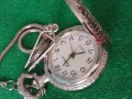 RATERA QUARTZ СРЕБРИСТ ВИНТИДЖ ДЖОБЕН КВАРЦОВ ЧАСОВНИК с ЛОКОМОТИВ на КАПАКА и КЮСТЕК ВЕРИЖКА 22060, снимка 15