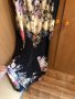 Черна дълга рокля с цветя, снимка 6