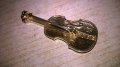 златна цигулка за ревера-внос франция-4.5х2см, снимка 5