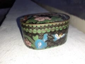 Клоазоне cloisonne клетъчен емайл бронз - стара кутийка, снимка 3