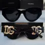 Dolce DG 2024 дамски слънчеви очила котка 2 цвята черни бели, снимка 1
