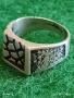 Винтидж Мъжки сребърен пръстен красива орнаментика ювелирна изработка 45706, снимка 2