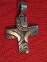 СТАР ОРНАМЕНТИРАН НАГРЪДЕН СРЕБЪРЕН КРЪСТ ОКСИДИРАНО СРЕБРО 925 с НУЖДА от ЛЕКА РЕСТАВРАЦИЯ 18723, снимка 3