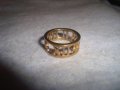 ПОЗЛАТЕН РЕТРО ВИНТИДЖ АРТ ПРЪСТЕН АЖУРЕН РИМСКИ ЦИФРИ ТИП ХАЛКА 27643, снимка 3