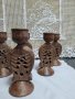 дървени свещници с формата на бухалче , снимка 2