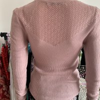 Дамска блуза в нежно розово размер М, снимка 7 - Блузи с дълъг ръкав и пуловери - 40660416