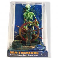 Пират,скелет декорация за аквариум прави мехурчета , снимка 1 - Оборудване за аквариуми - 37051243