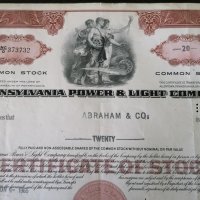 Сертификат за 20 акции | Pennsylvania Power & Light Co | 1965г., снимка 2 - Други ценни предмети - 34640525